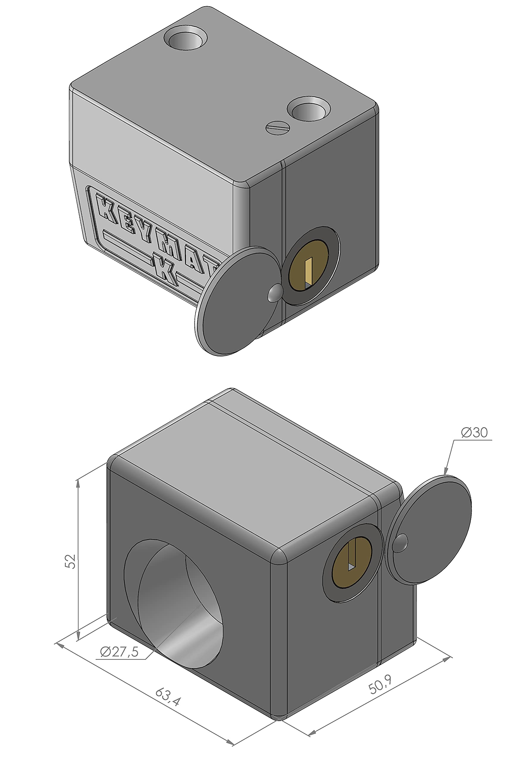 Cabezal K-5 (NO incluye pieza suelo) para Persiana Metálica Enrollable, Llave Tubular