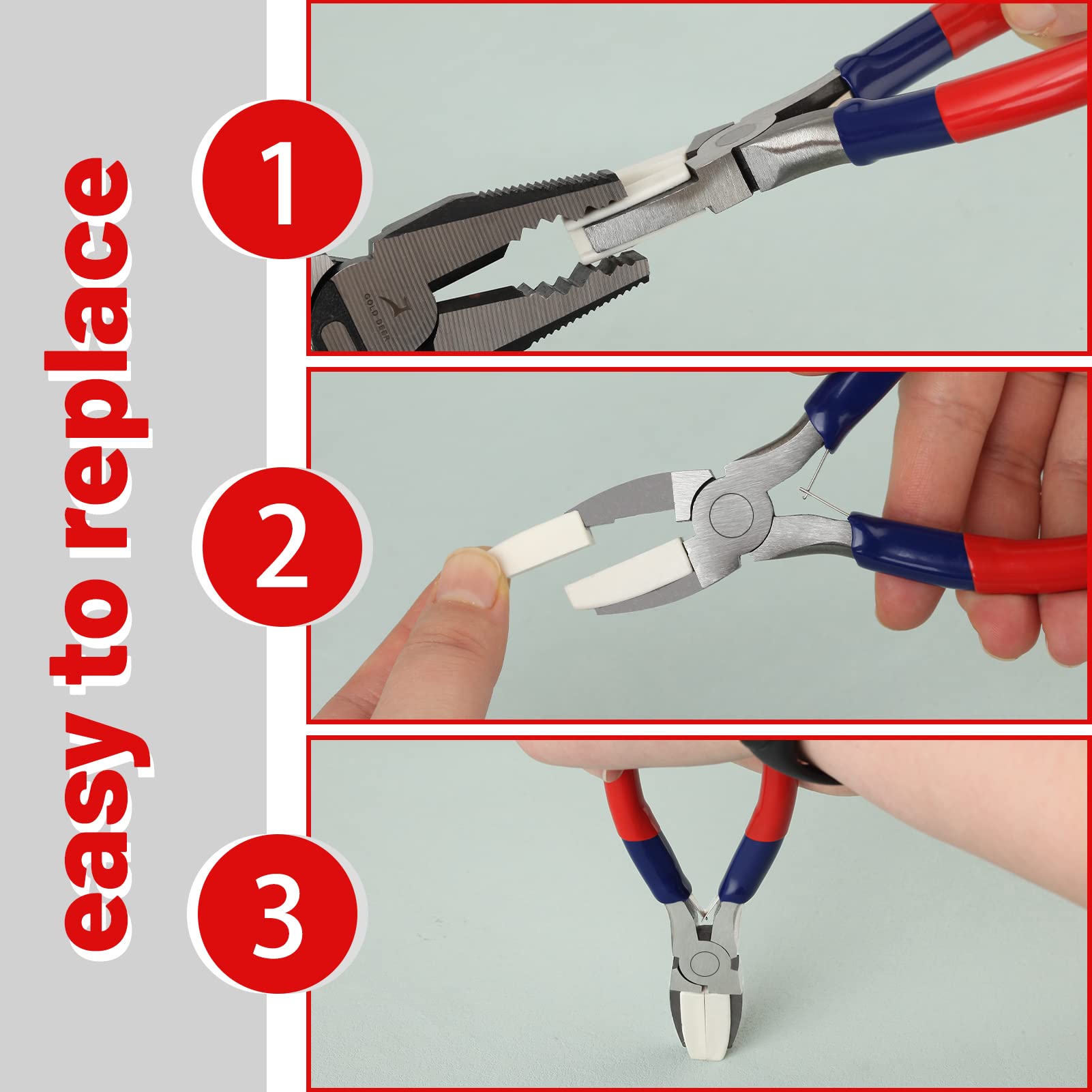 Pince à mâchoire en nylon - Pince à bec plat en nylon - Pince à mâchoire plate en nylon - Pince à double mâchoire plate en nylon - Pince à mâchoire en nylon - Outils de fabrication de bijoux