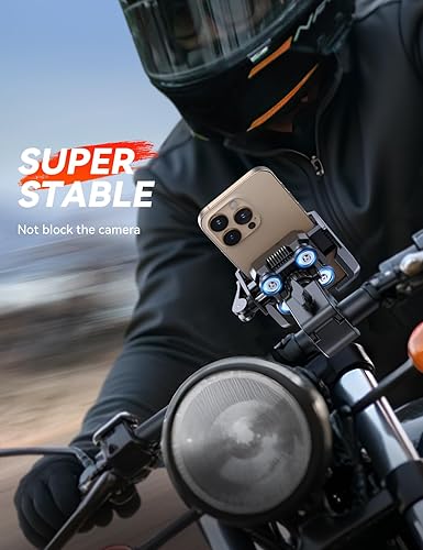 Miniatura 2 de JOYROOM Soporte para teléfono de bicicleta - Amortiguador de vibración dual No bloquea la cámara Manillar de montaje de teléfono de bicicleta,