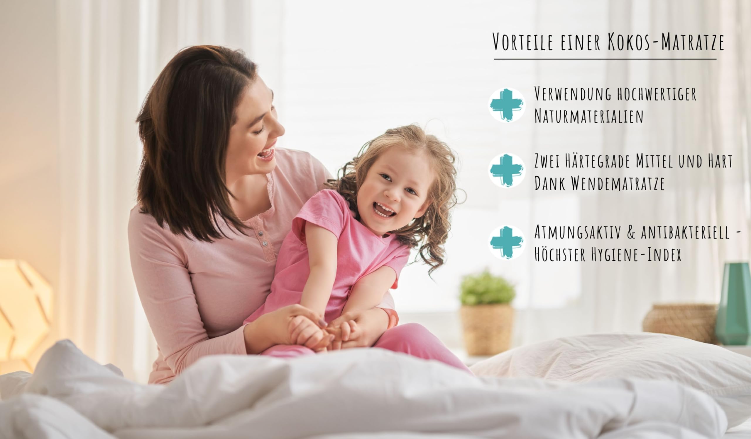 Kids Collective Kindermatratze 90x200 cm KOKOS mit gestepptem Aloe Vera-Bezug 10cm hoch Babymatratze 90 x 200 Kokos-Matratze für Babybett oder Kinderbett Körpergewicht bis 60kg