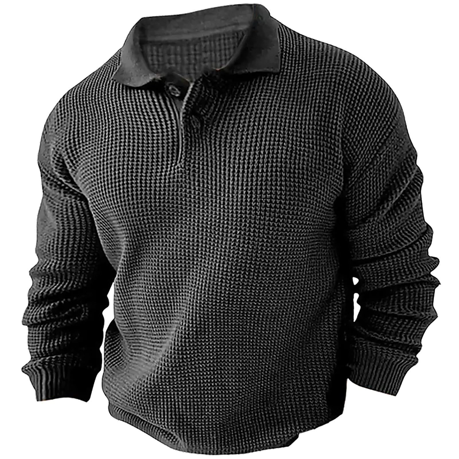 Genérico Jersey De Hombre De Invierno - Jerséis para Hombre Suéter para Hombre Suéter Suéter Suéter Suéter Acanalado Recortado Recortado de Punto Turndown Moderno Contemporáneo Wea Diario