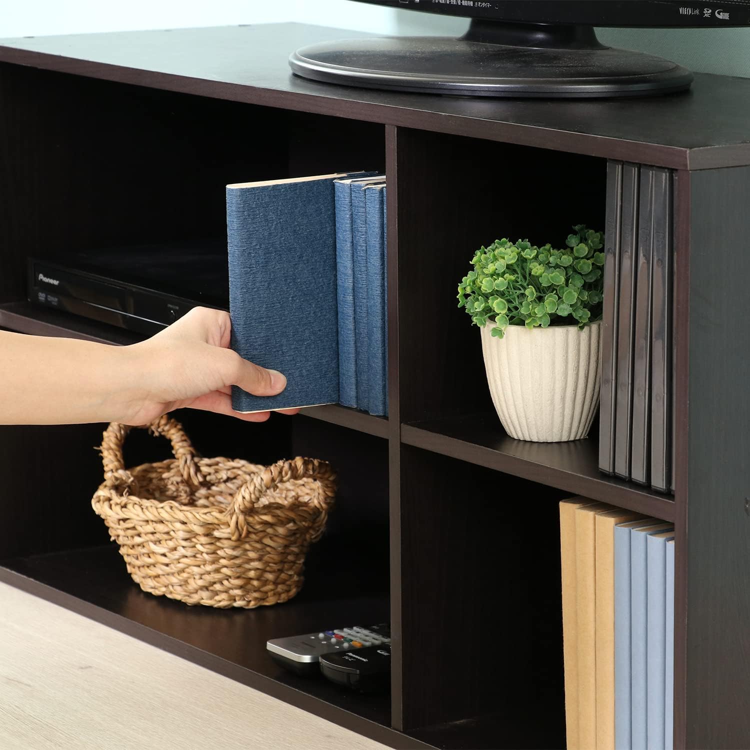 Fuji Boeki 84575 TV Stand, Low Board, Type 32, Width 35.0 inches (89 cm), Brown, Easy Assembly
