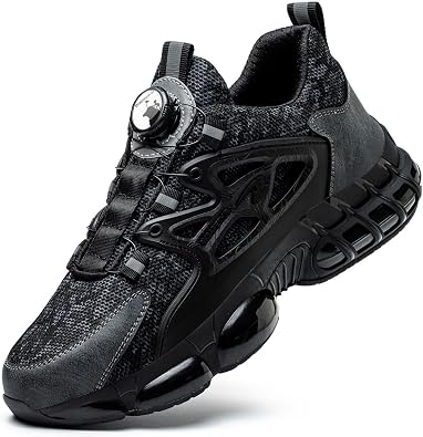 Safety Trainers, Steel Toe Cap Work Trainers for Men Women, Comfortable Lightweight Work Shoes, Non Slip Safety Shoes with Air Cushion