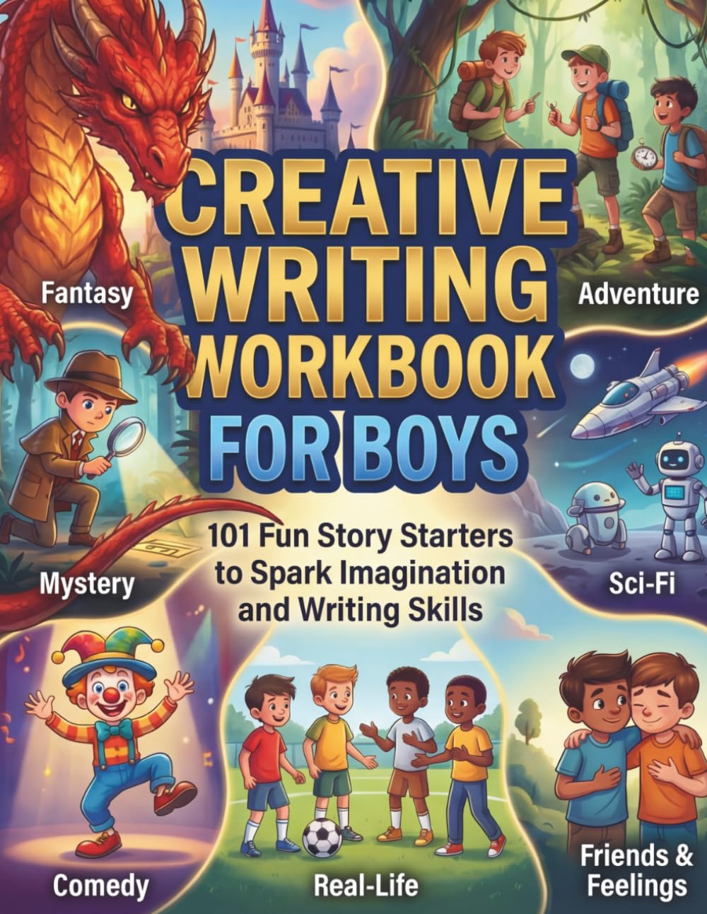 Creative Writing Workbook for Boys: 101 Fun Story Starters and Writing Prompts to Spark Imagination and Build Storytelling Skills: Creative Writing ... for Adventure, Fantasy, Mystery and More