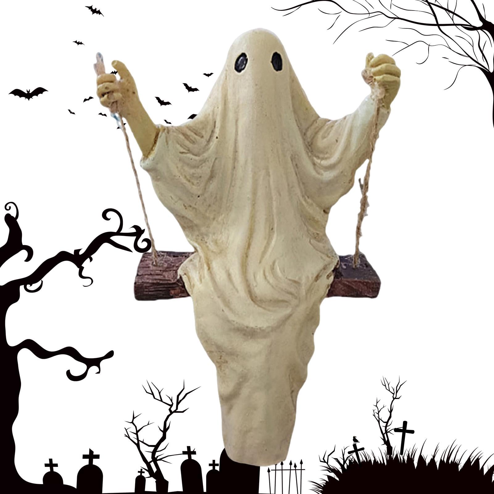Amyhill Halloween-Geister-Figuren, 5 Stück, Kunstharz – Niedliche Tischdekoration Für Partys & Deko