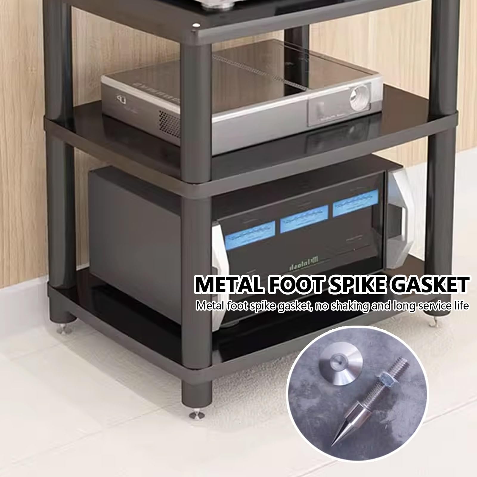 Moderno deposito di dischi in vinile, multistrato supporto stereo, componenti stereo Porta consolle, camera da letto supporto proiettore, Audio Av Media Stand, soggiorno DVD Media Componente rack.
