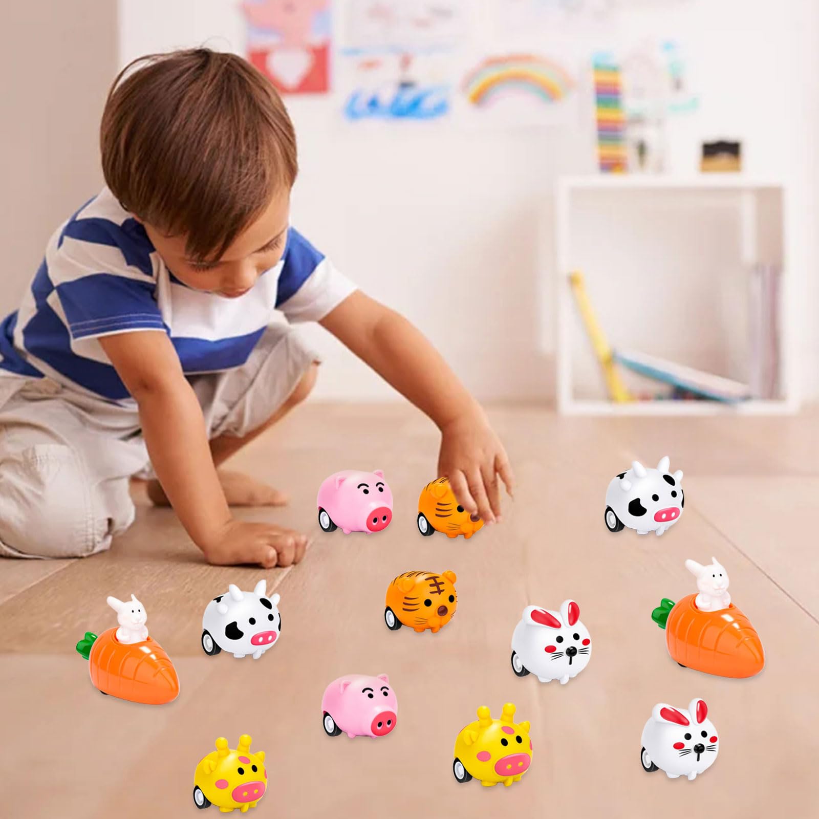 Meanju 12 Pièces Lapins à Remonter avec Carottes, ouets de Course pour Paques Enfant,Jouets à Remonter de Pâques,Décoration de Fête Cadeau de Pâques pour Enfants