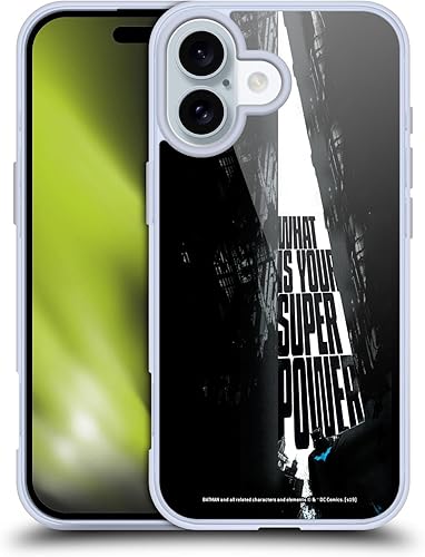 Head Case Designs Batman DC Comics Super Power Duality - Funda de gel con licencia oficial protección de grado militar compatible con Apple iPhone
