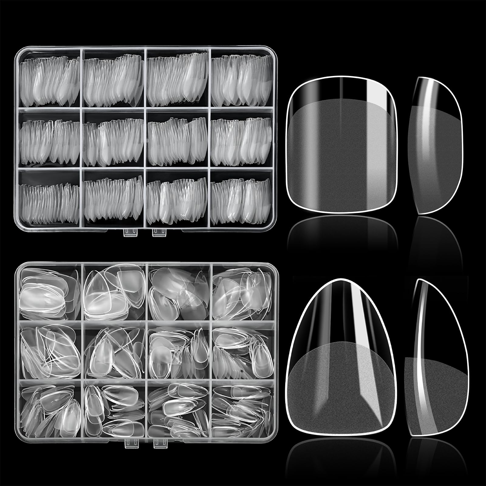 1000 Nail Tips - Clear False Nails for Salon & DIY -14