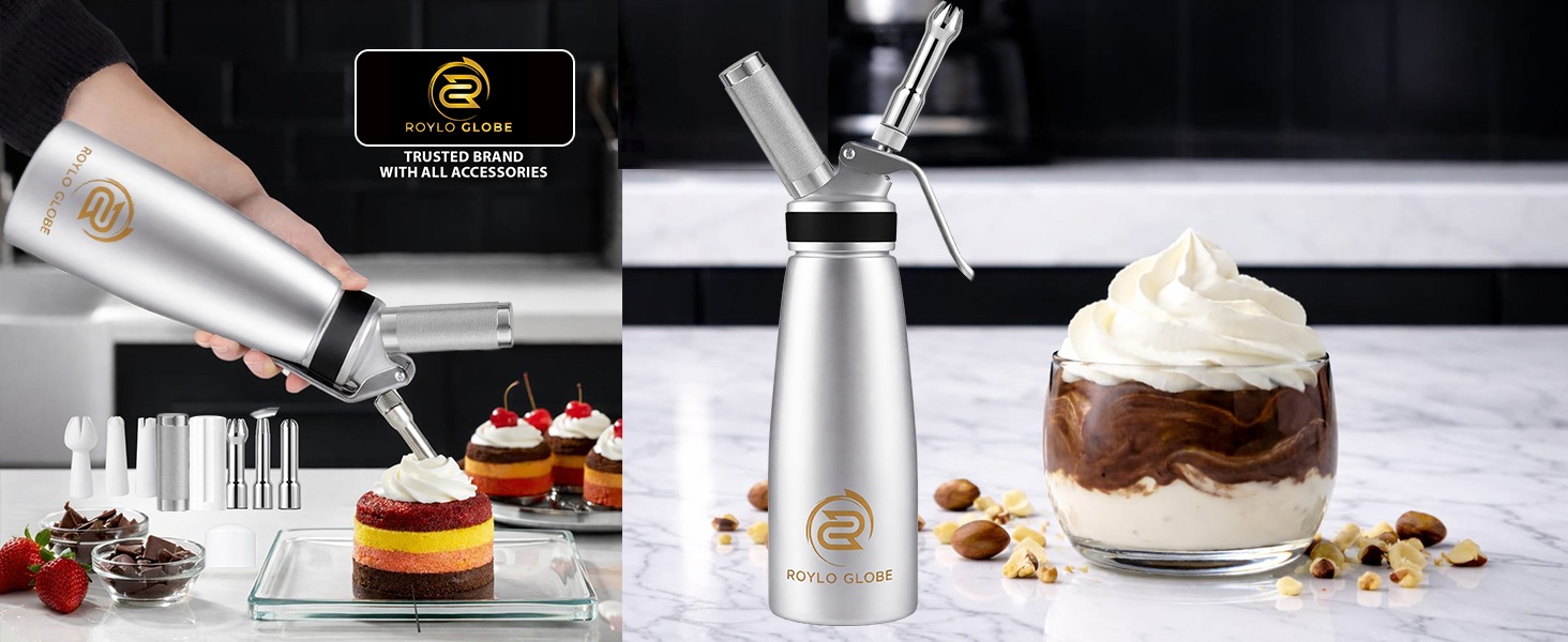 Amazon.com: ROYLO GLOBE Professional 500 ml Aluminum Whipped Cream