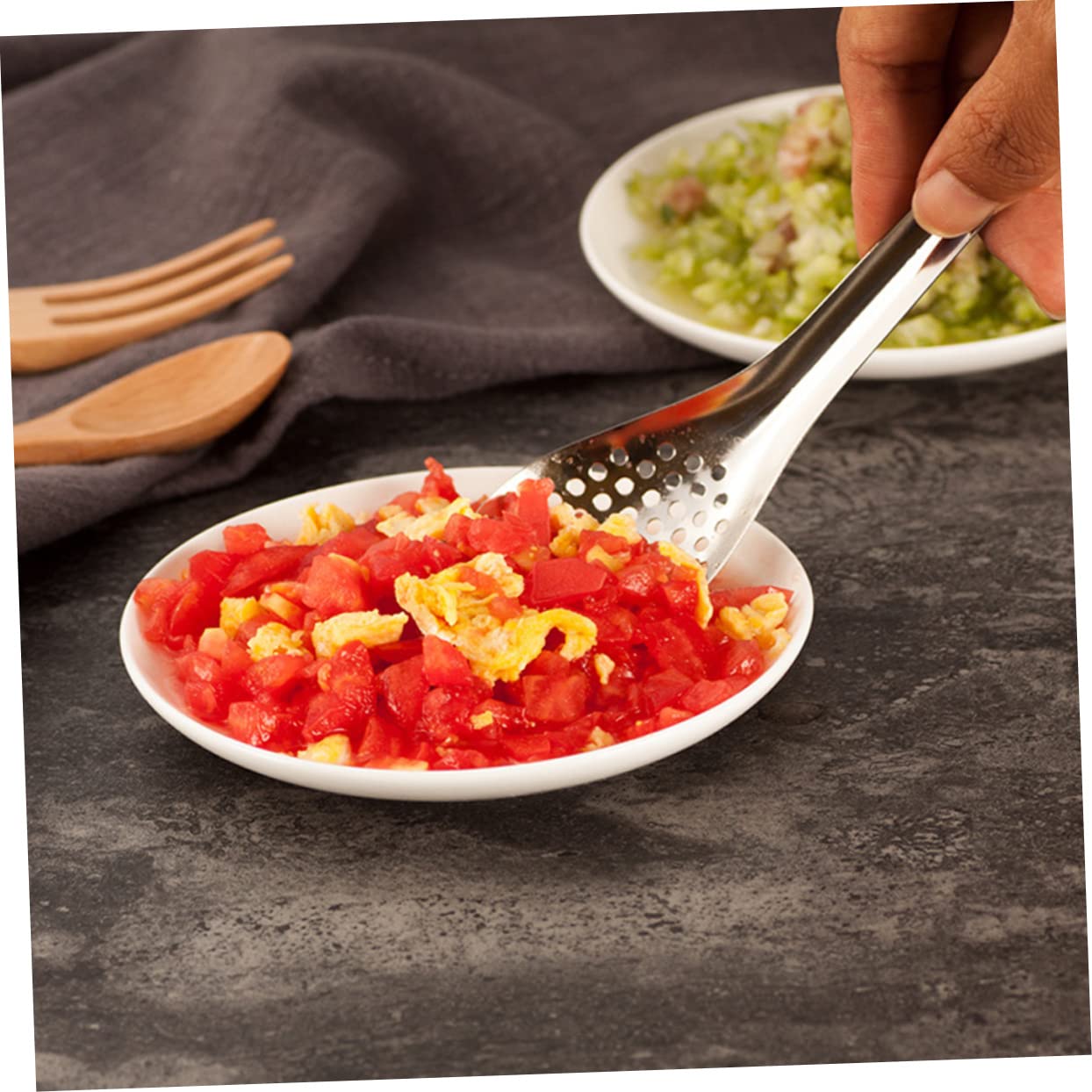 FUNOMOCYA Non-burrs Small Slotted Spoon Set 4 Piece Stainless Steel Caviar Spherification Spoons for Kitchen Use