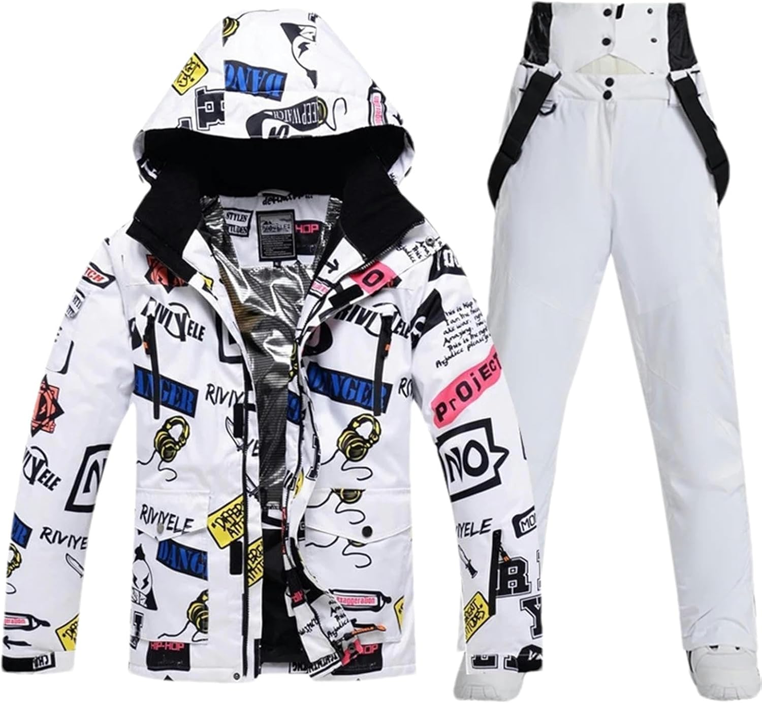 JXQXHCFS Ski Suit Men Warm Thicken Waterproof Windproof Winter Snow Suits Skiing Snowboarding Jackets + Pants