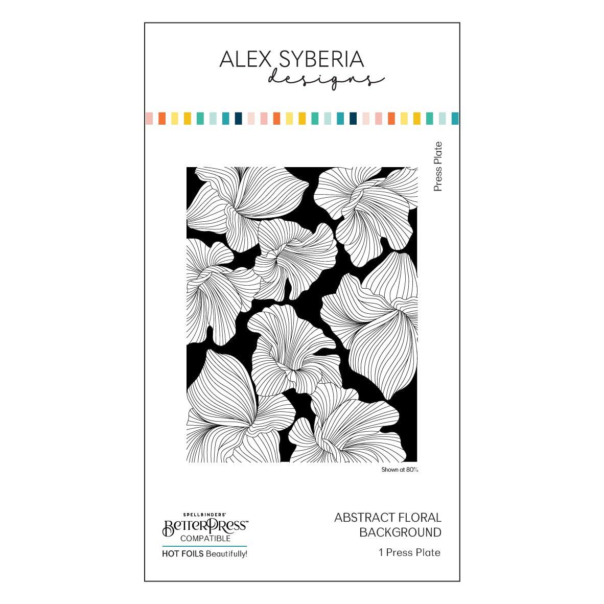 Alex Syberia Designs Abstract Floral Background Press Plate, White