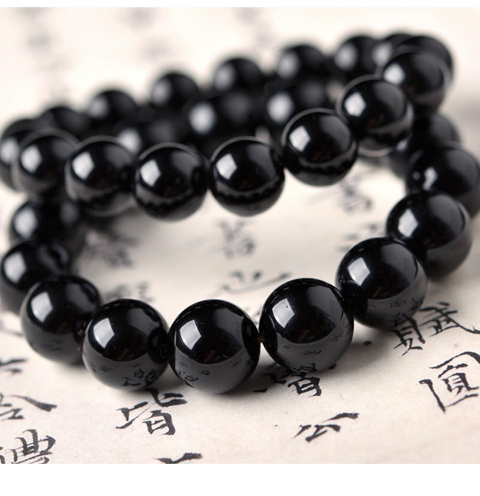 Bracciale di Protezione - Bracciale di Ossidiana Nera Naturale Fatto a Mano - Bracciale di Yoga in Pietra Naturale con Perline Rotonde di Pietre preziose,10mm