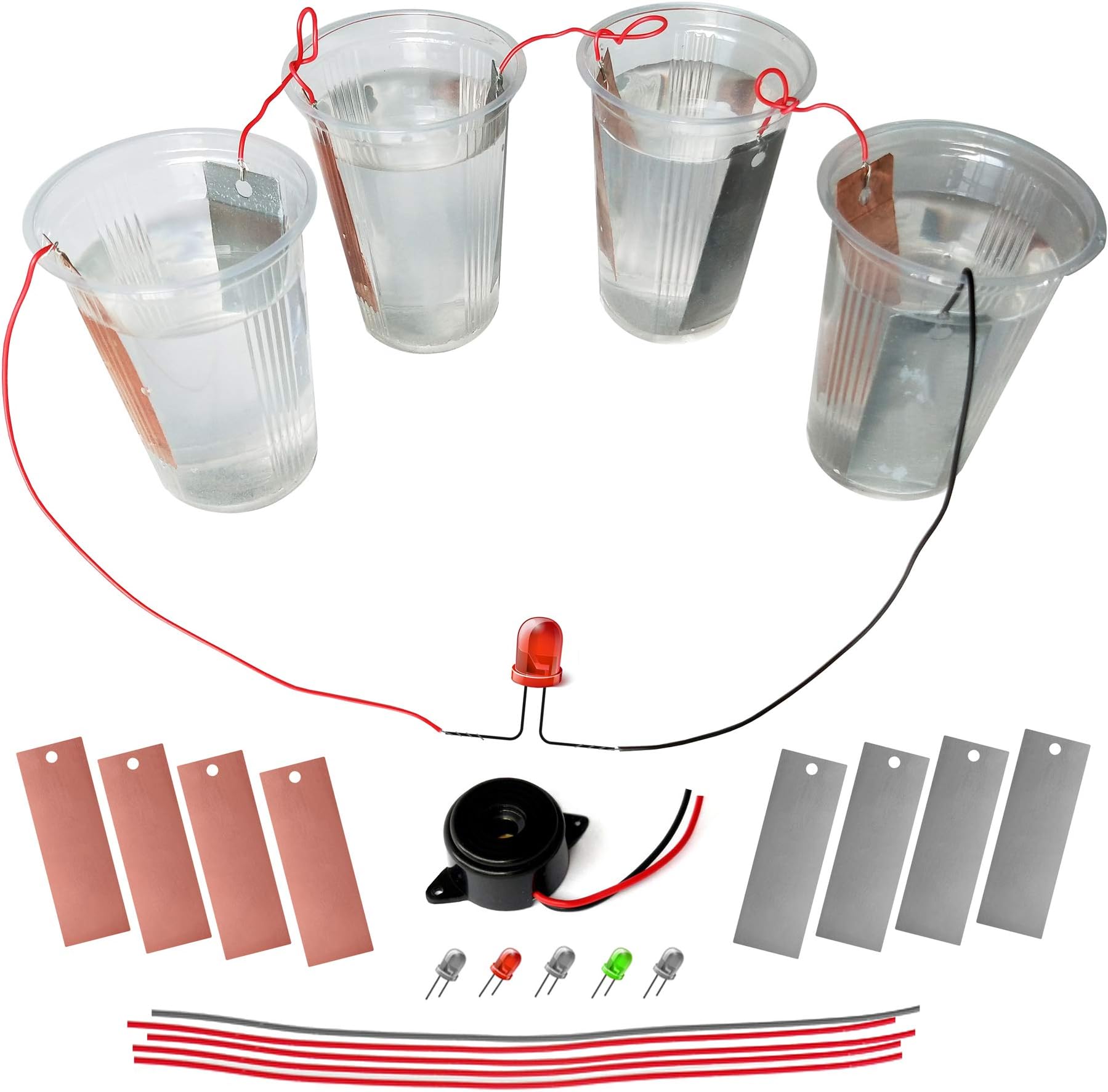 Kit4Curious Salt water battery DIY Science experiment complete kit with instruction manual