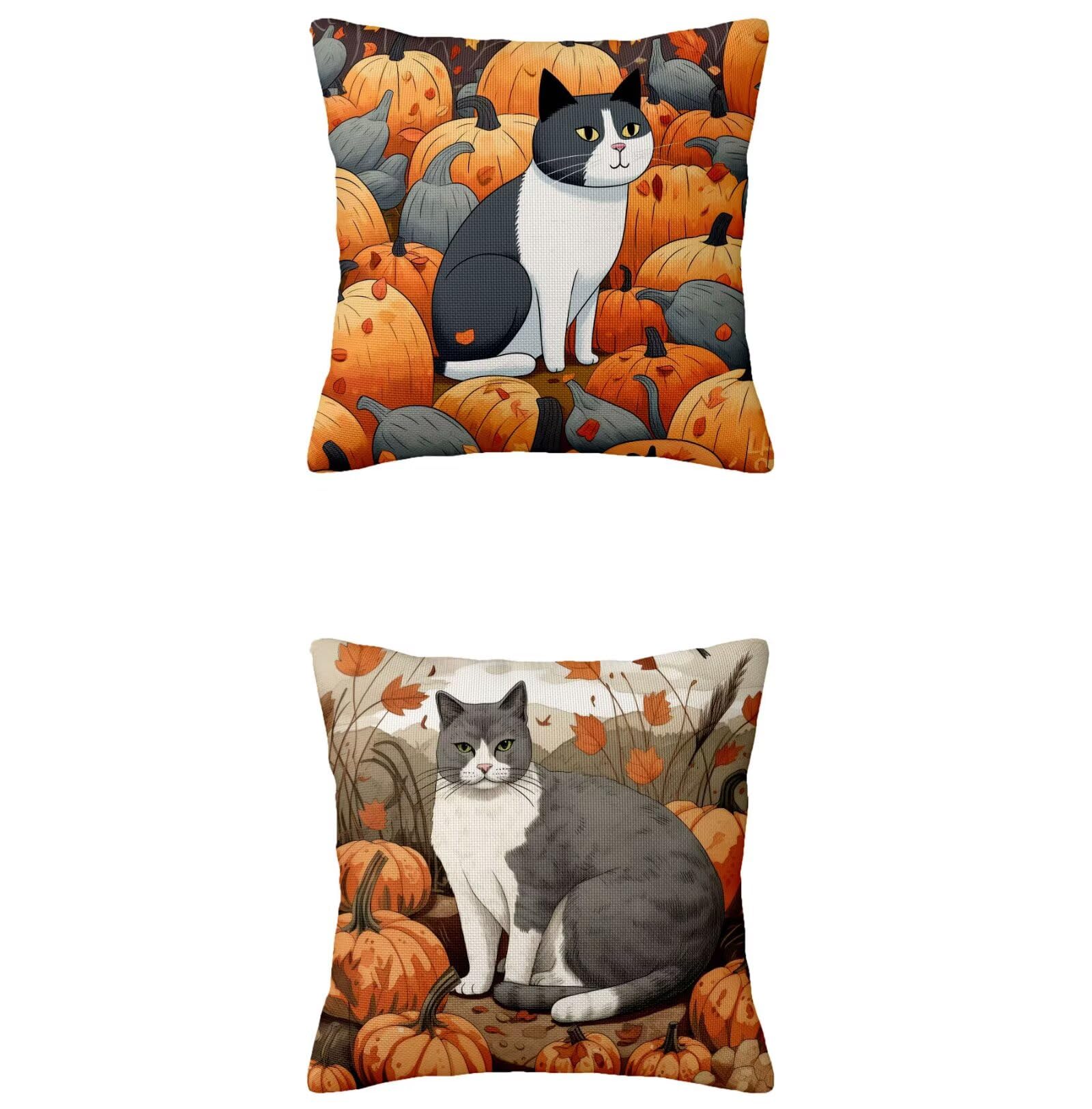 Aksamitne poszewki na poduszki 80 cm x 80 cm, 2 szt., aksamitne, wodoodporne, na sofę, z niewidocznym zamkiem błyskawicznym, do salonu, domu, na krzesło, patio, zima, jesienna dekoracja, wj-992