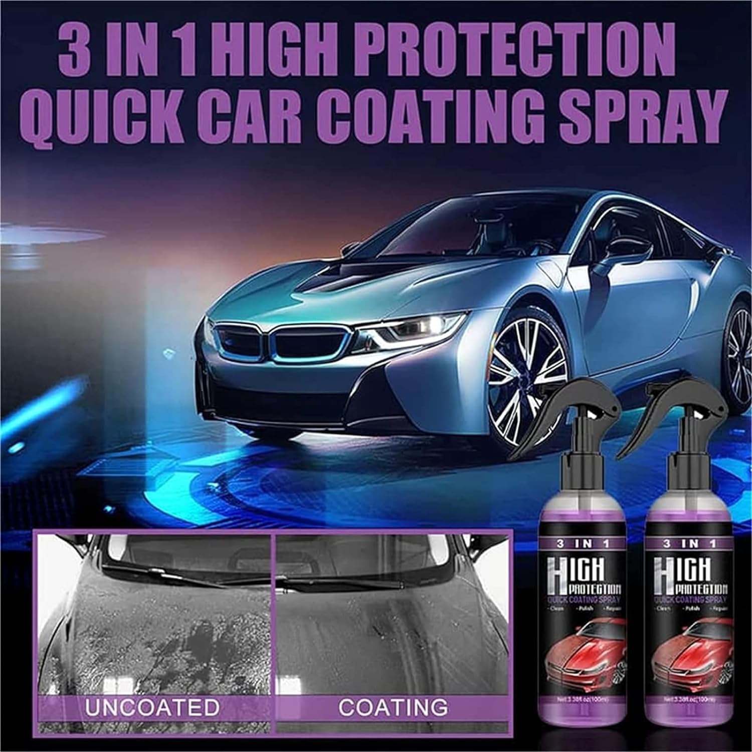 Spray Rivestimento Ceramico Per Auto 5/3X – 3 In 1: Protezione Rapida Idrofoba E Lucidante – 100 Ml - Foto 5