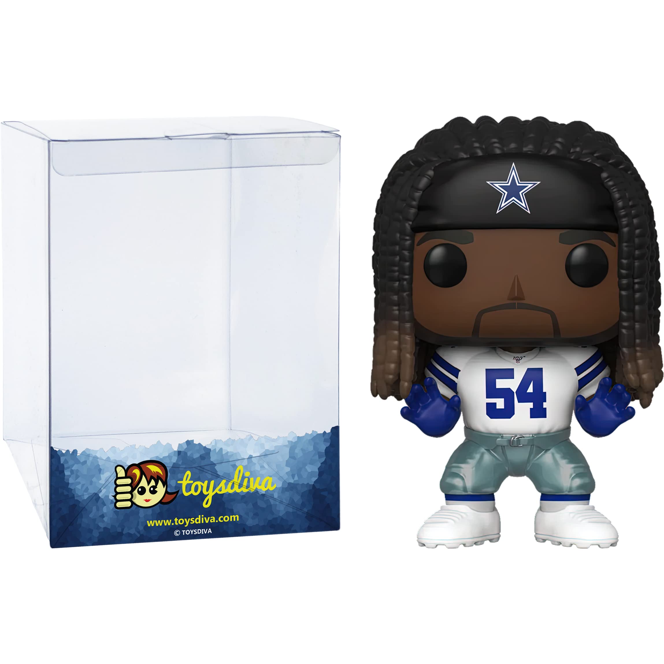 Funko J a y l o n S m i t h : P o p ! Football Vinyl Figurine Bundle with 1 Compatible 'ToysDiva' Graphic Protector (125 - 42870 - B)