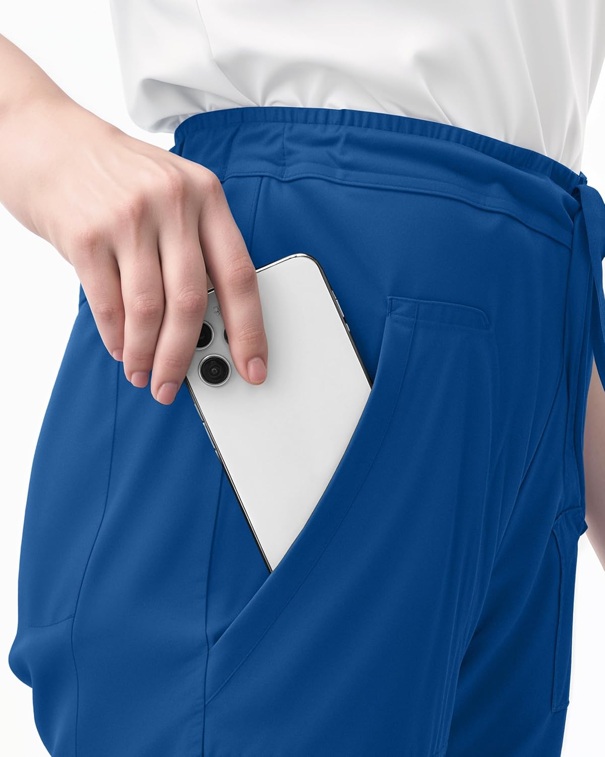 NY Threads Scrub Pants for Women Relaxed Fit, Mid Rise 5 Pockets Drawstring Womens Scrub Pants, 31 Inch Inseam - Image 3