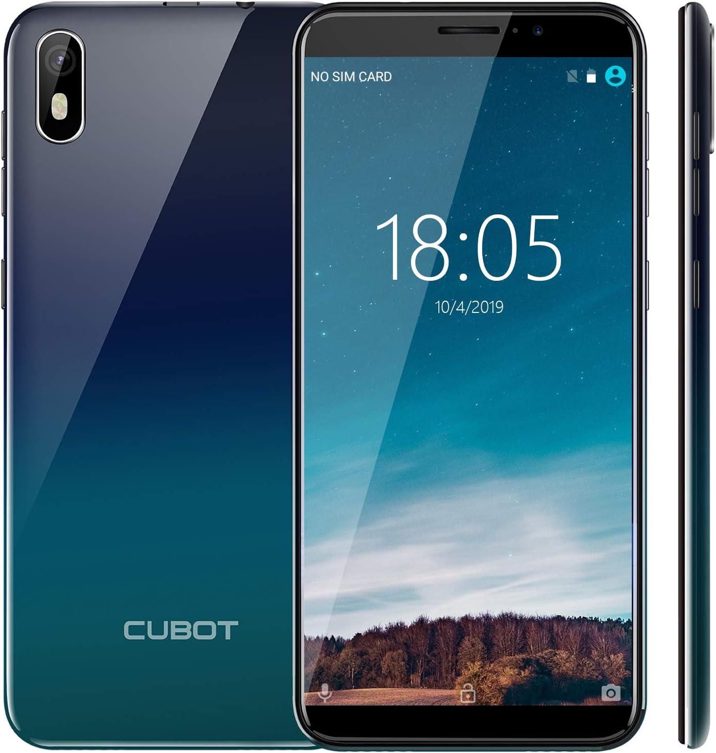 CUBOT J5 SIM Free Mobile Phone, 2GB+16GBAndroid 9.0 Smartphone Unlocked with 5.5 inch (18:9) Display, Dual SIM, 8MP Camera,Face ID, 2800mAh Battery(Gradient)