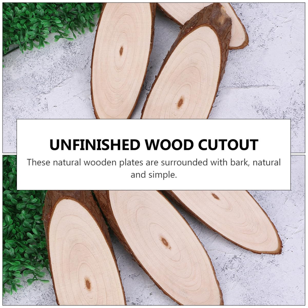 Zerodeko 5 Pezzi Fette di Legno Ovale Naturale per Decorazioni Fai da Te, Materiale Legno Beige Non Finito per Lavoretti Artigianali su Pareti e Finestre