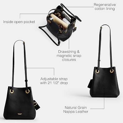 Coach Women's Leather Jade Drawstring Bucket Bag