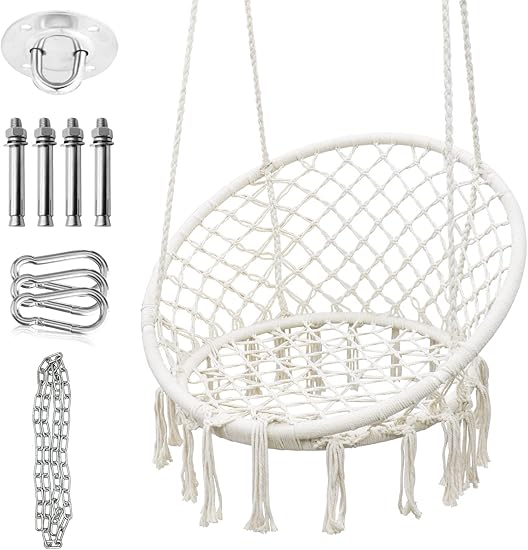 Chaise suspendue en corde