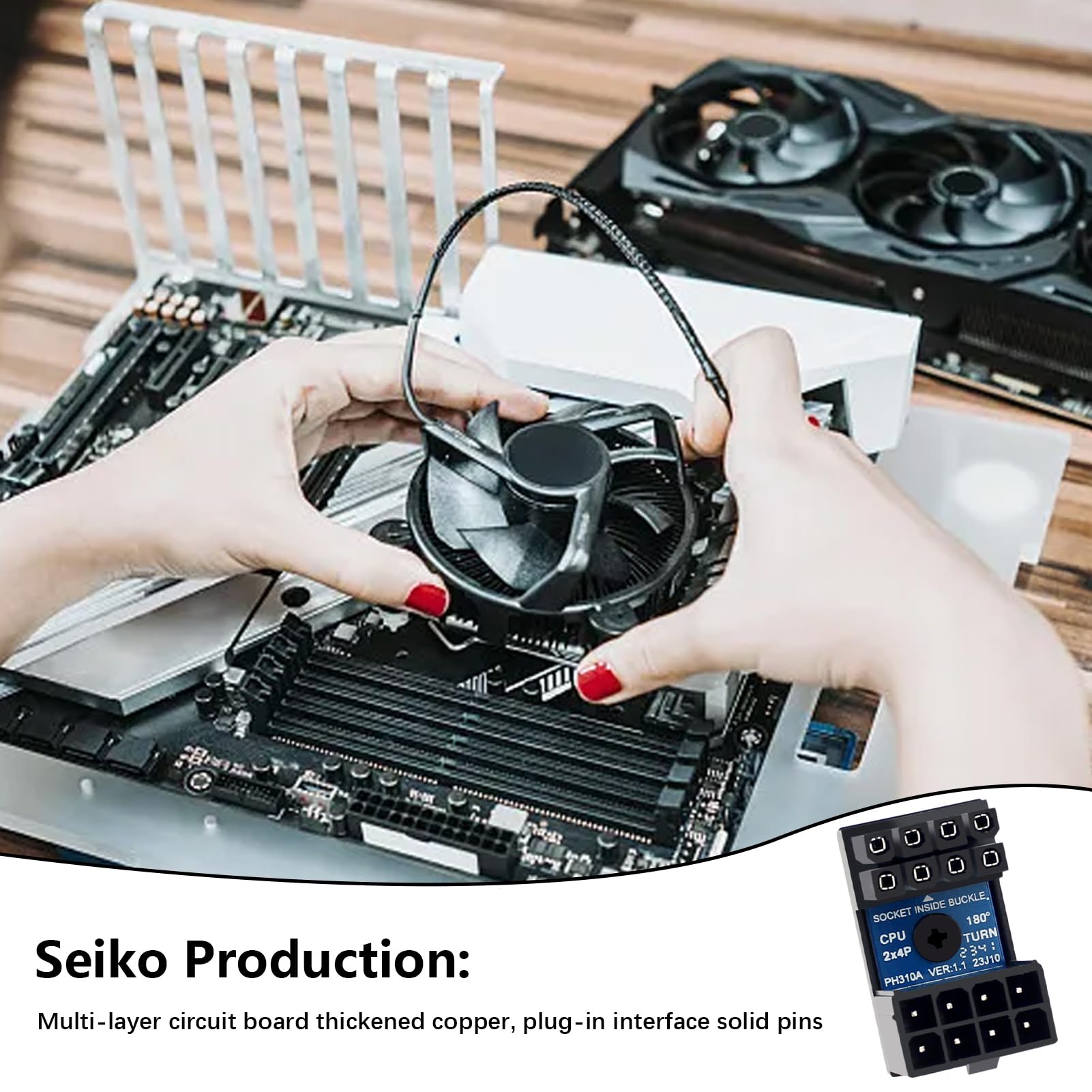 Adattatore 180° Per Scheda Grafica - Connettore 8 Pin Femmina A 8 Pin, Girevole, Per Gestione Cavi - Foto 6