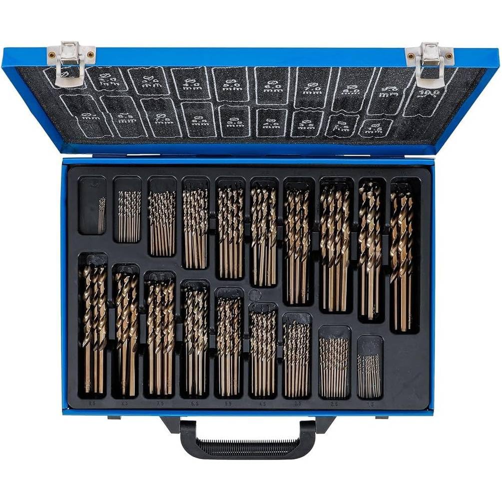 Juego de brocas HSS Cobalto 5% 170 piezas 1-10 mm - Alta precisión y durabilidad - Acero, Pro - D-Work