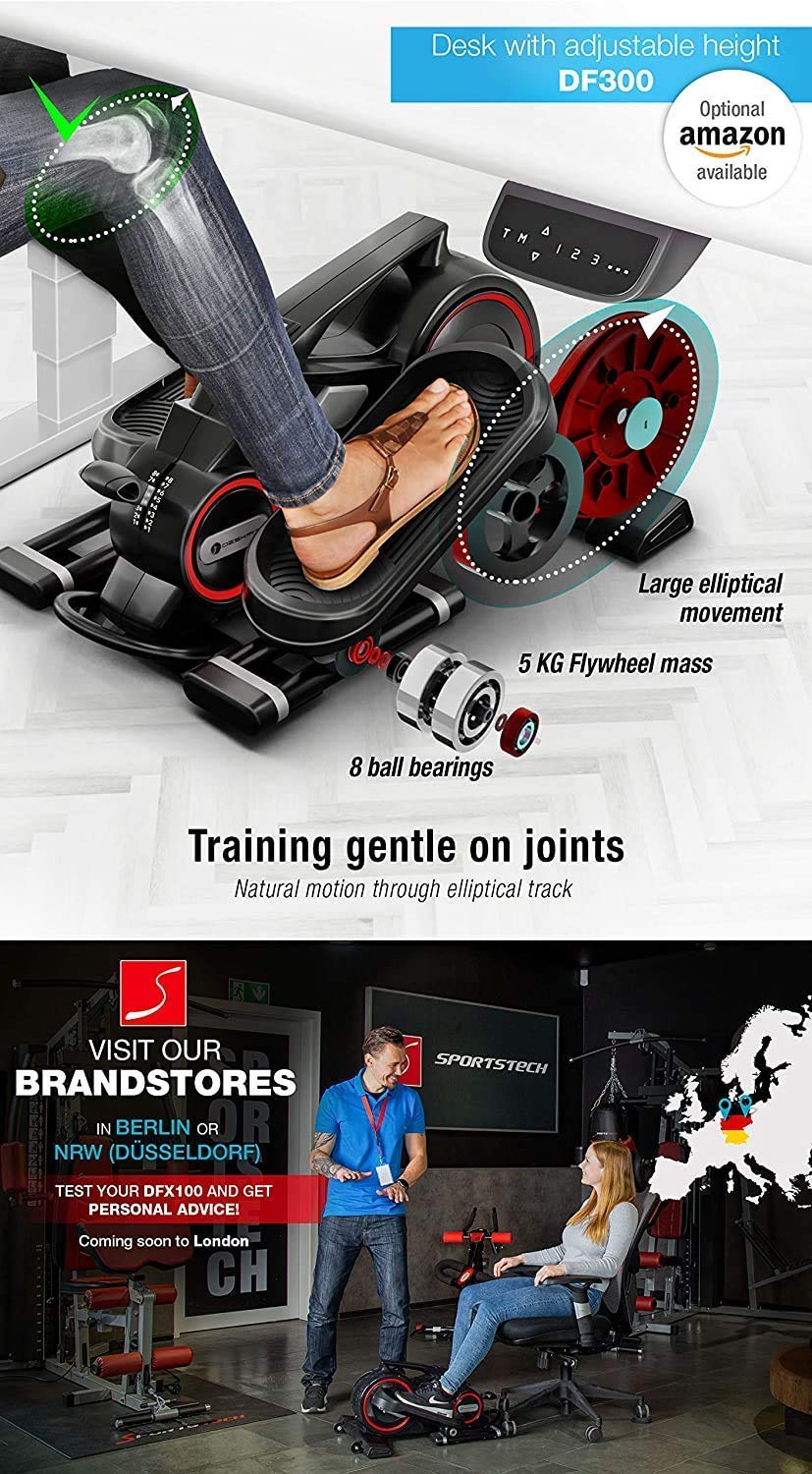 Mini ellittica da Allenamento Bluetooth con App Cyclette ellittica Passo-Passo per Esercizi in Ufficio a casa Pedale di Salute sul Posto di Lavoro Trainer