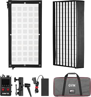 GVM ZipTile Z150B Bi-Color Flexible LED Video Light 2700K~6800K, 15500 lux/m 150W Output Panel Light, 12 Lighting FX with Honeycomb Grid Soft Box, Support App Control for Studio Photography Lighting