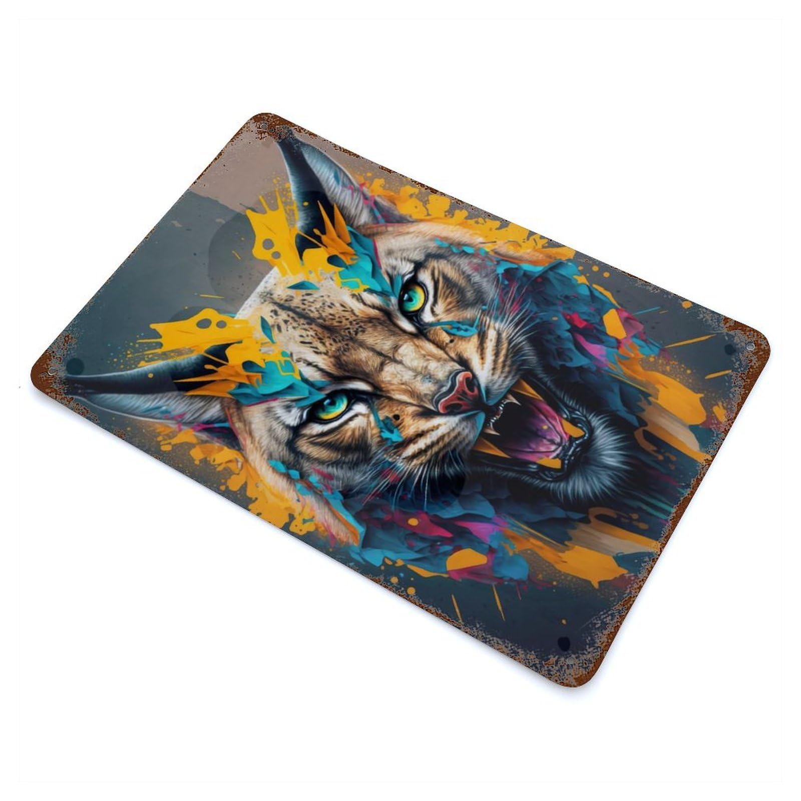 LYNX Panorama Set Middle Decorative Tin Sign 11.8"x7.9", for Bistro, Counter And Cafe Decor, Retro Wall Decor