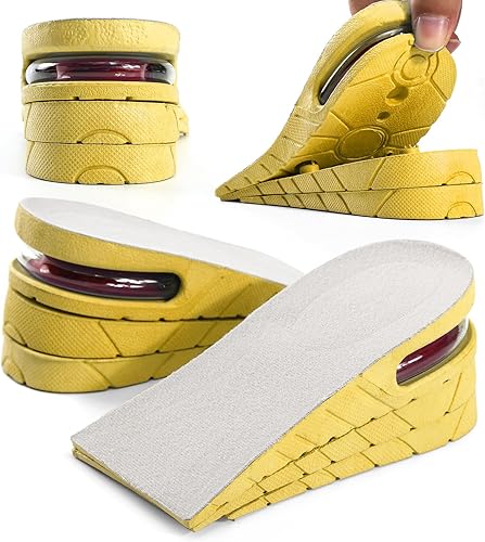 Plantilla de aumento de altura de 3 capas con cojín de aire, plantilla de zapatos de elevación para hombres y mujeres, plantillas ajustables de