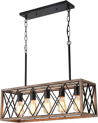 KEESFU 5-Light Farmhouse Chandelier for Dining Room and Kitchen Island