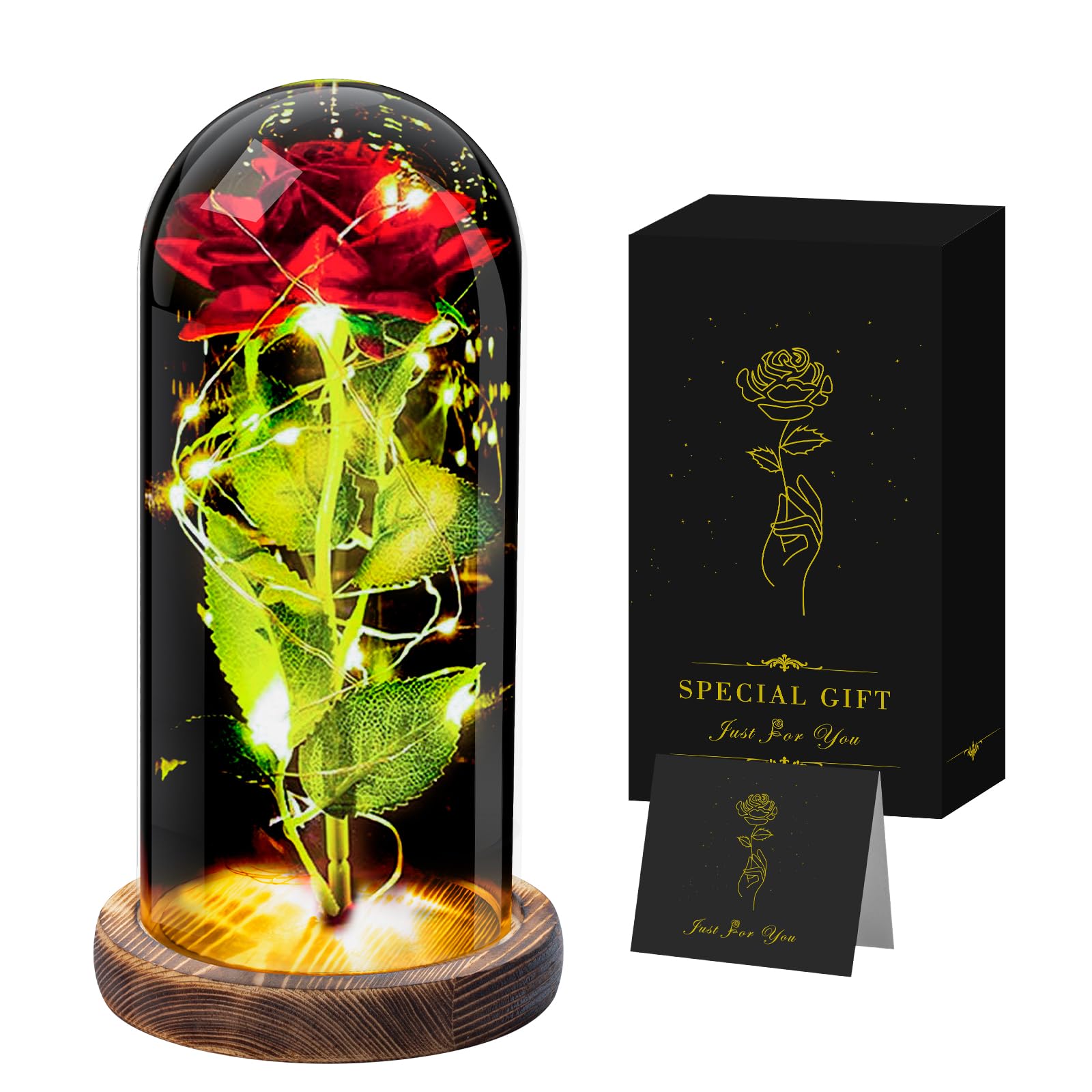 Rosa Eterna Rossa,Regalo Natale Donna,Regali per Moglie,Fidanzata, Madre, Sorella, Cognata, Migliore Amica, Suocera e Amica, Compleanno, Matrimonio,San Valentino Idee Regalo Natale