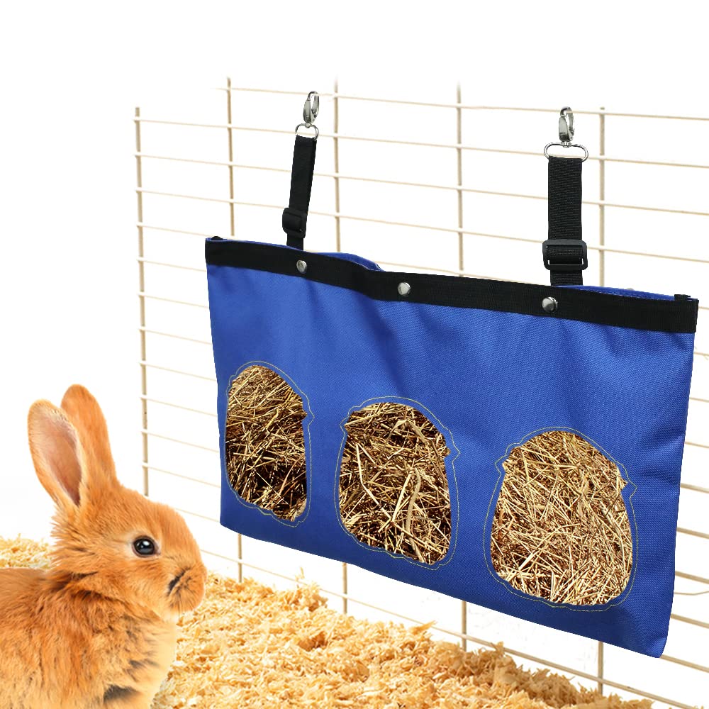 Accesorios para cobayas que evitan desperdicio de comida bolsa de heno de tela Oxford 2 uds
