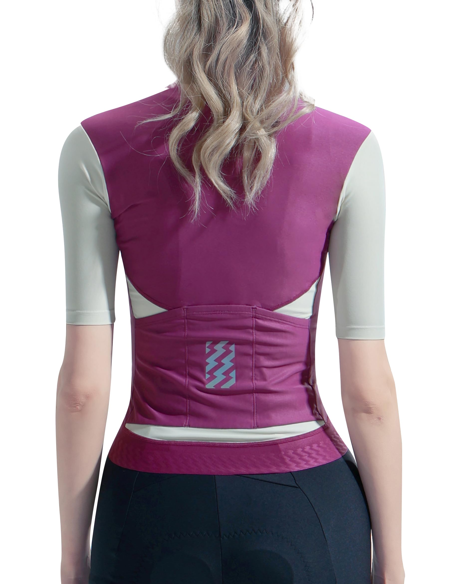 LAMEDA Maillot de Manga Corta Ciclismo Mujer Maillot para Bicicleta de Carretera Protección Solar
