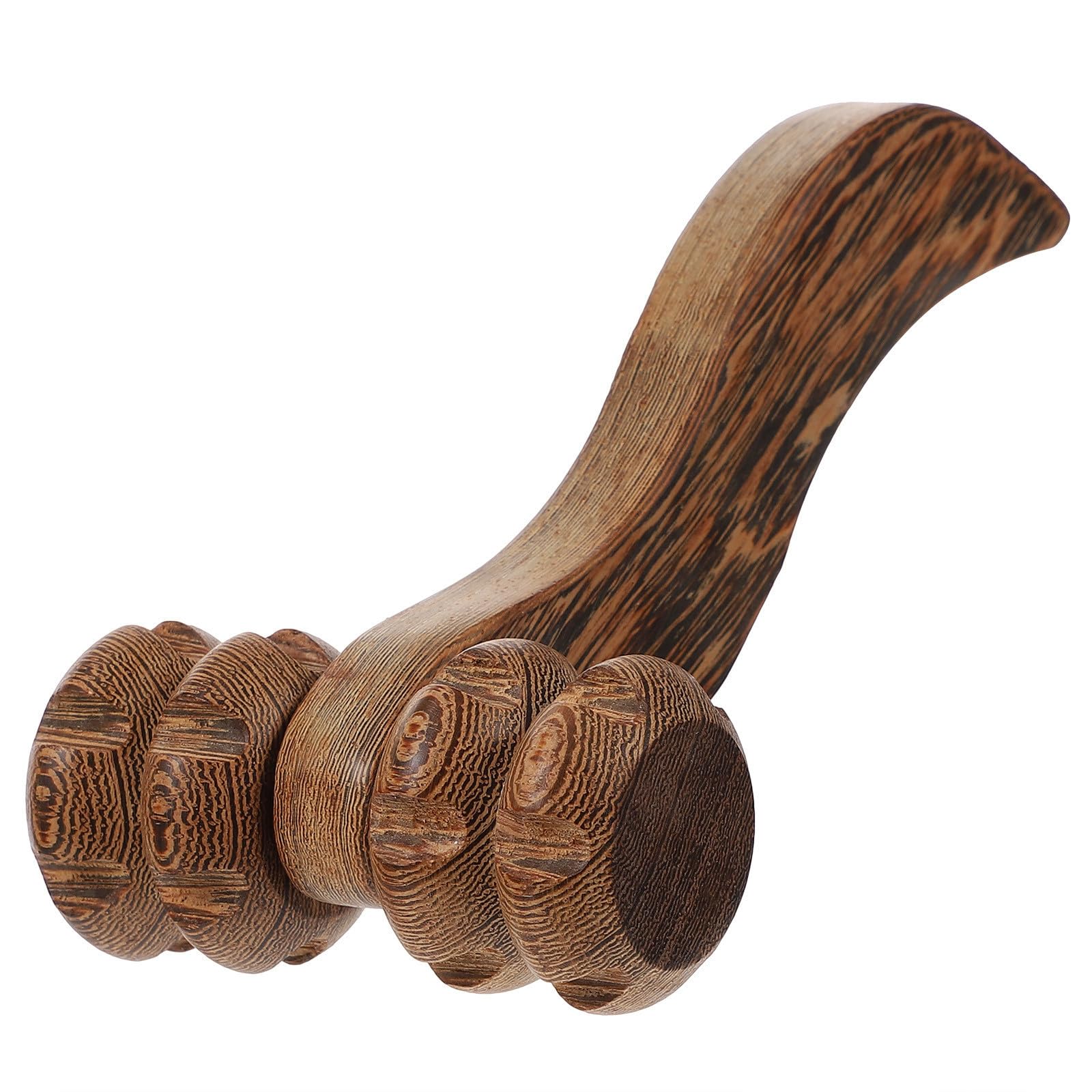 VILLCASE Masajeador de Madera para Espalda y Cervicales Doble Rodillo Redondo, Material de Wengué para Relajar Músculos y Reducir Neuralgia en Casa
