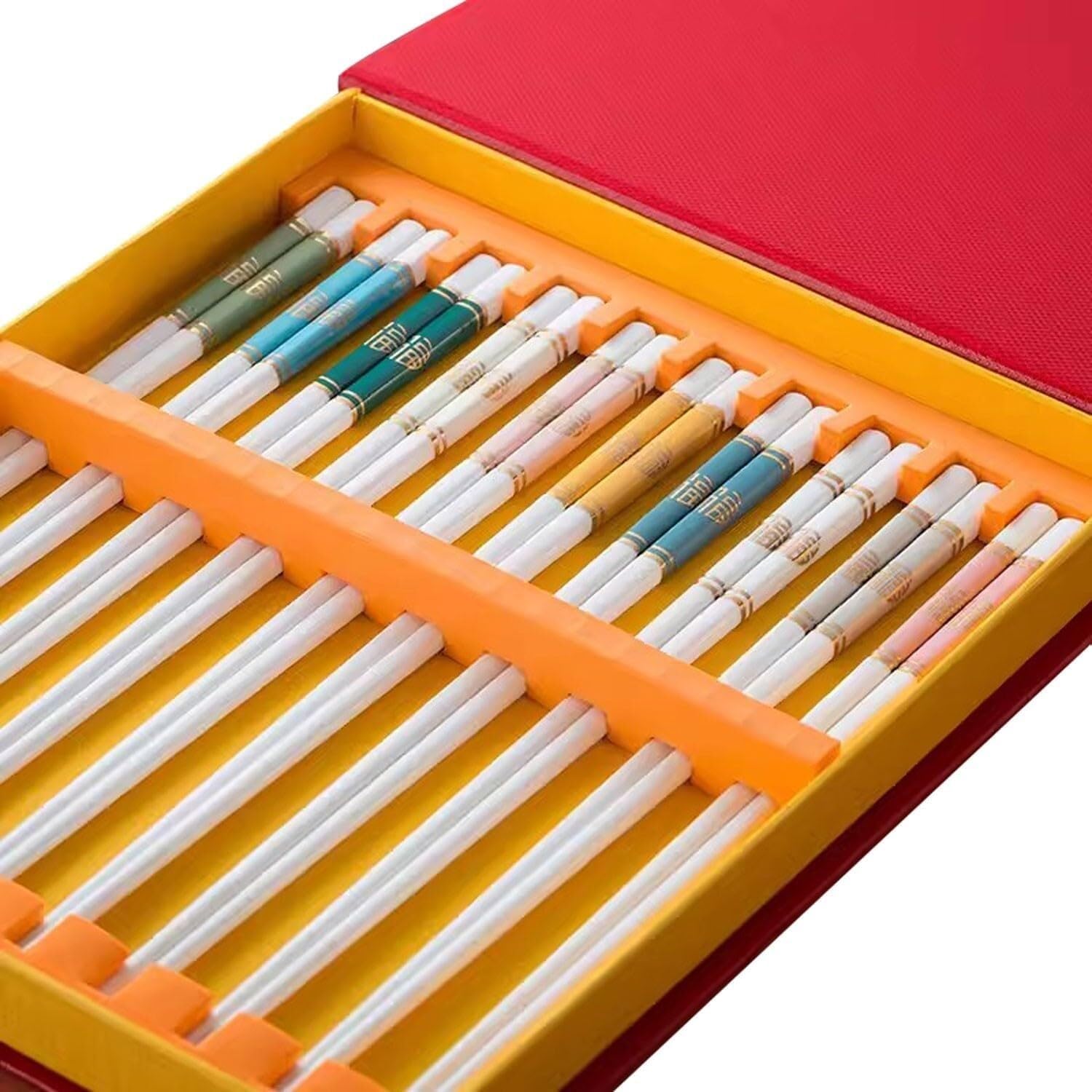 Baguettes réutilisables, Baguettes jetables, Baguettes réutilisables en céramiqules, Baguettes réutilisables en céramique antidérapantes, Coffret Cadeau de Baguettes en Porcelaine Tendre (B)
