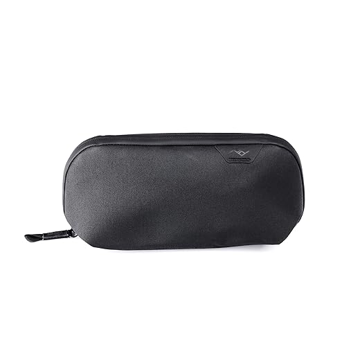 Peak Design Small Tech Pouch, Black, Electronics Organizer for Travel or Everyday Carry, Origami-Style Storage, Cable Pass-Through, Weatherproof Recycled Nylon, Gear Carry Bag for Men and Women