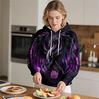 Dragon Hoodies for Men Women 3D Graphic Sweatshirts Novelty Pullover Hoodie Funny Hoody Hooded With Pockets