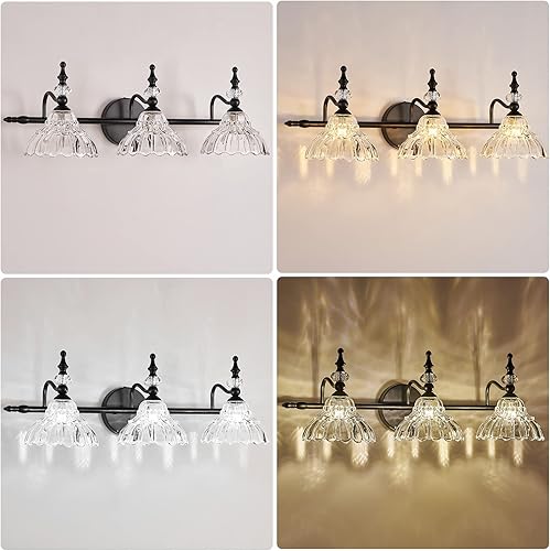 Miniatura 79 de HDDFL Luces de tocador de baño, accesorios de iluminación sobre espejo de latón mate, 3 luces de tocador, apliques de pared modernos para Cobrizo