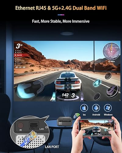 Miniatura 6 de Proyector inteligente 4K de 1100 ANSI, visualización diurna, projetcor de película de alto brillo con WIFI6 Bluetooth para pantalla de 300 pulgadas,