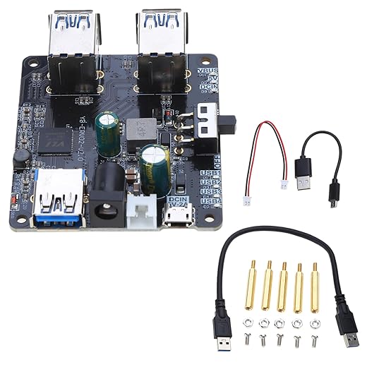 Hochgeschwindigkeitsübertragung, USB-3.0-Splitter, 4-Port-USB-3.0-Hub-Netzadapter für Ros-Roboter, für 6,3 cm (2,5 Zoll) USB-Hub-Adapter für Laptop und PC