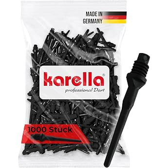 Karella Keypoint Special Professional Dart Tips Made in Germany Pack of 1000 2BA Thread Extremely Robust Plastic Dart Points Very Durable Soft Dart Tips Soft Tips Black Red Blue White