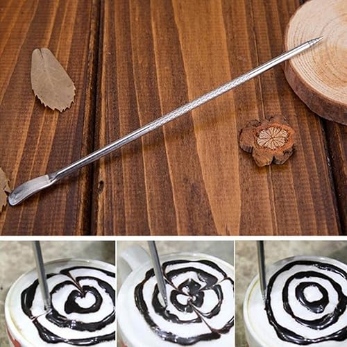 Miniatura 5 de Pluma artística de café con leche de acero inoxidable, bolígrafo de especias, accesorio para máquina de café y café con leche, herramienta para