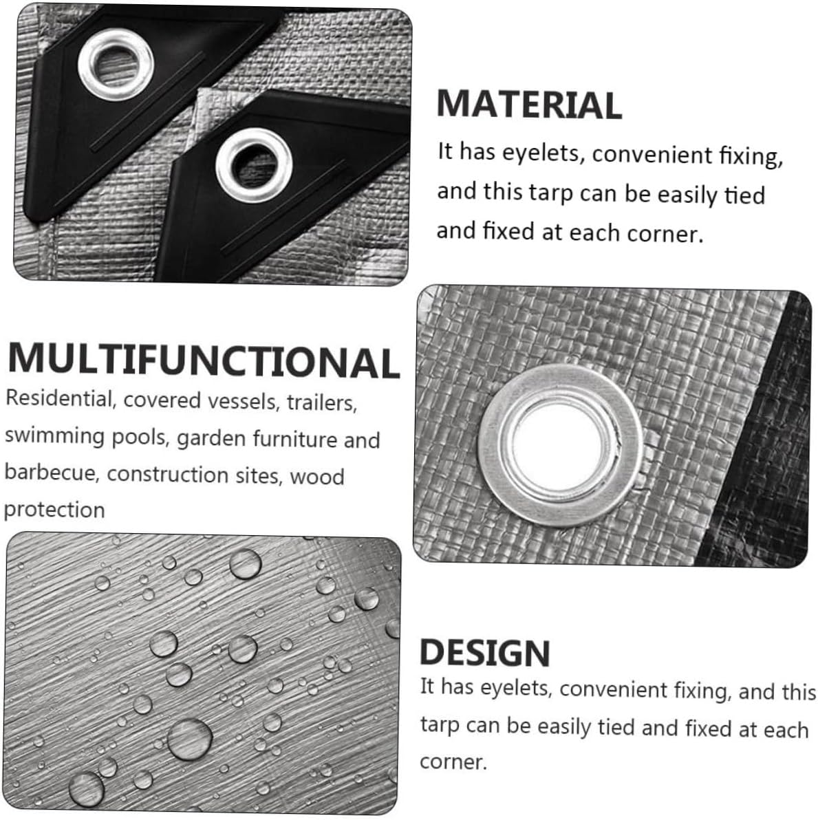 1pc Heavy-Duty Tarp Sun Canopy for Outdoor Use Rainproof Cover for Plants Cars Furniture Weather-Resistant Material