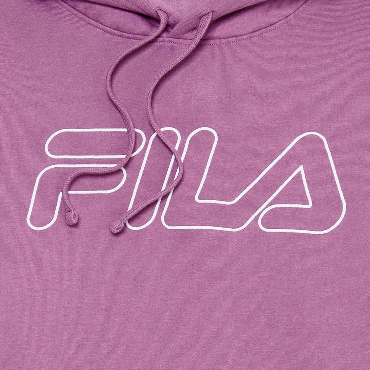 Fila Womens Midweight Fleece Pullover Logo Hoodie (US, Alpha, Large, Regular, Regular, Mulberry) - Image 7