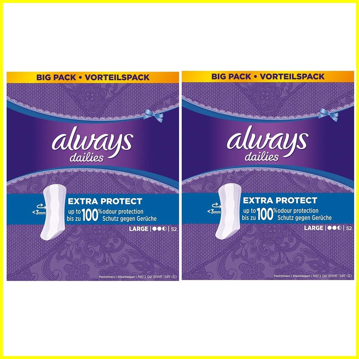 Always Dailies Panty Liners with Extra Protection Large Pads 2 x 46