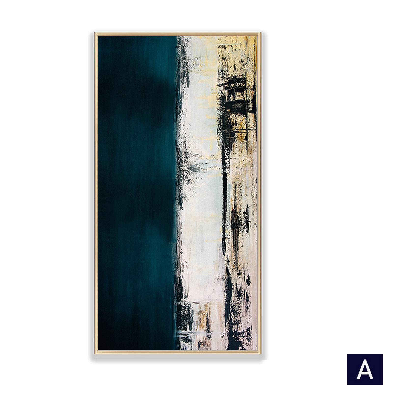Abstrakcyjna Vintage zielona farba malarstwo nowoczesne Nordic płótno moda zdjęcia ścienny salon duże zielone plakaty drukuje 80x160cm bezramowe